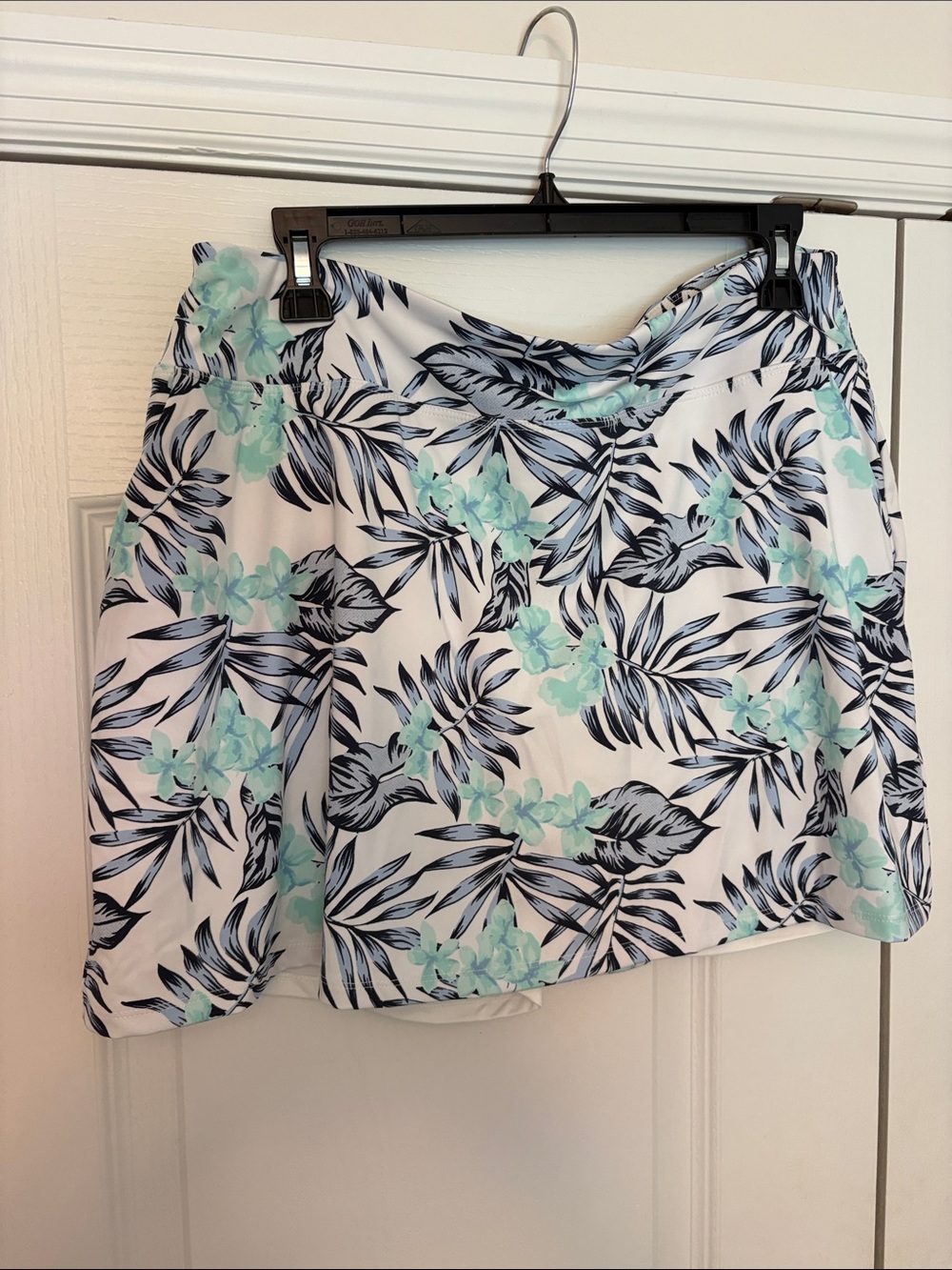 Tommy Bahama White Swim Skort with Mint and Navy Floral Print